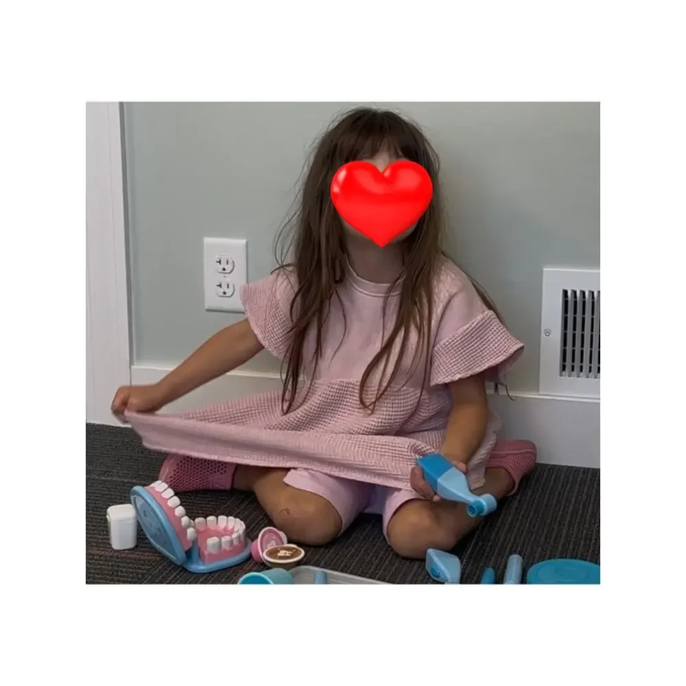 Zara Waffle Dress and Shorts Outfit, Size 5T (110cm), Pastel Pink